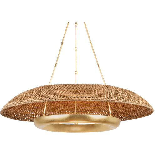 Oaklyn LED 48 inch Vintage Gold Leaf Chandelier Ceiling Light