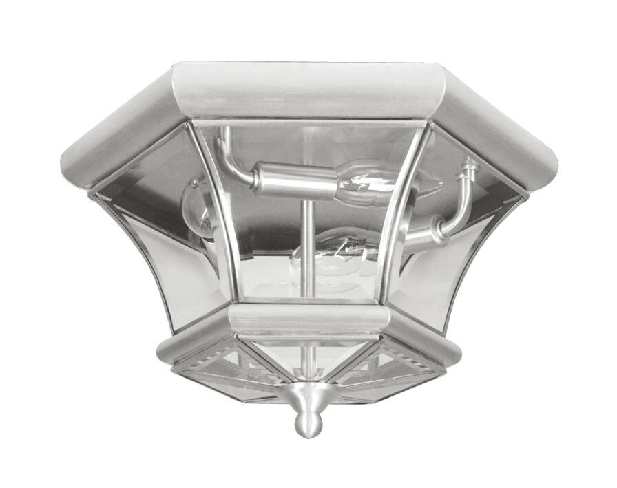 Monterey/Georgetown 3 Light 13 inch Brushed Nickel Outdoor Ceiling Mount