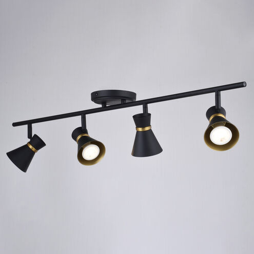 Alto 4 Light 120 Matte Black and Satin Brass Directional Light Ceiling Light