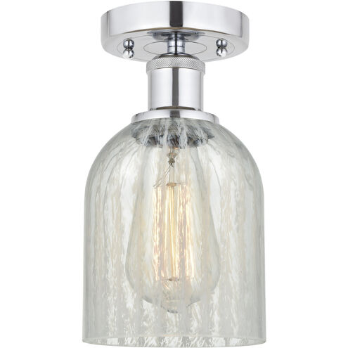 Edison Caledonia 1 Light 5 inch Polished Chrome Semi-Flush Mount Ceiling Light in Mouchette Glass