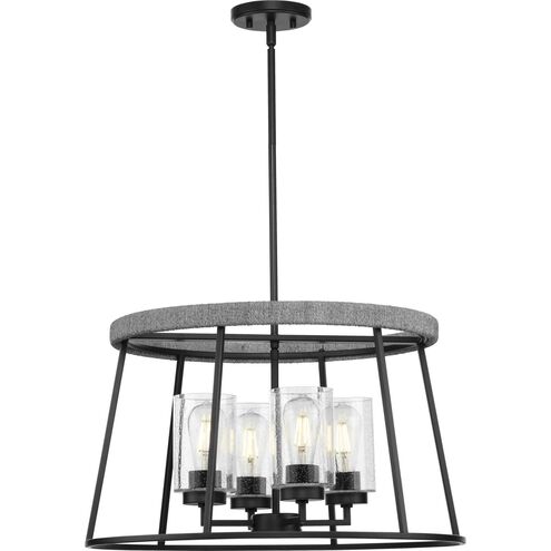 Laramie 4 Light 24 inch Matte Black Chandelier Ceiling Light, Design Series