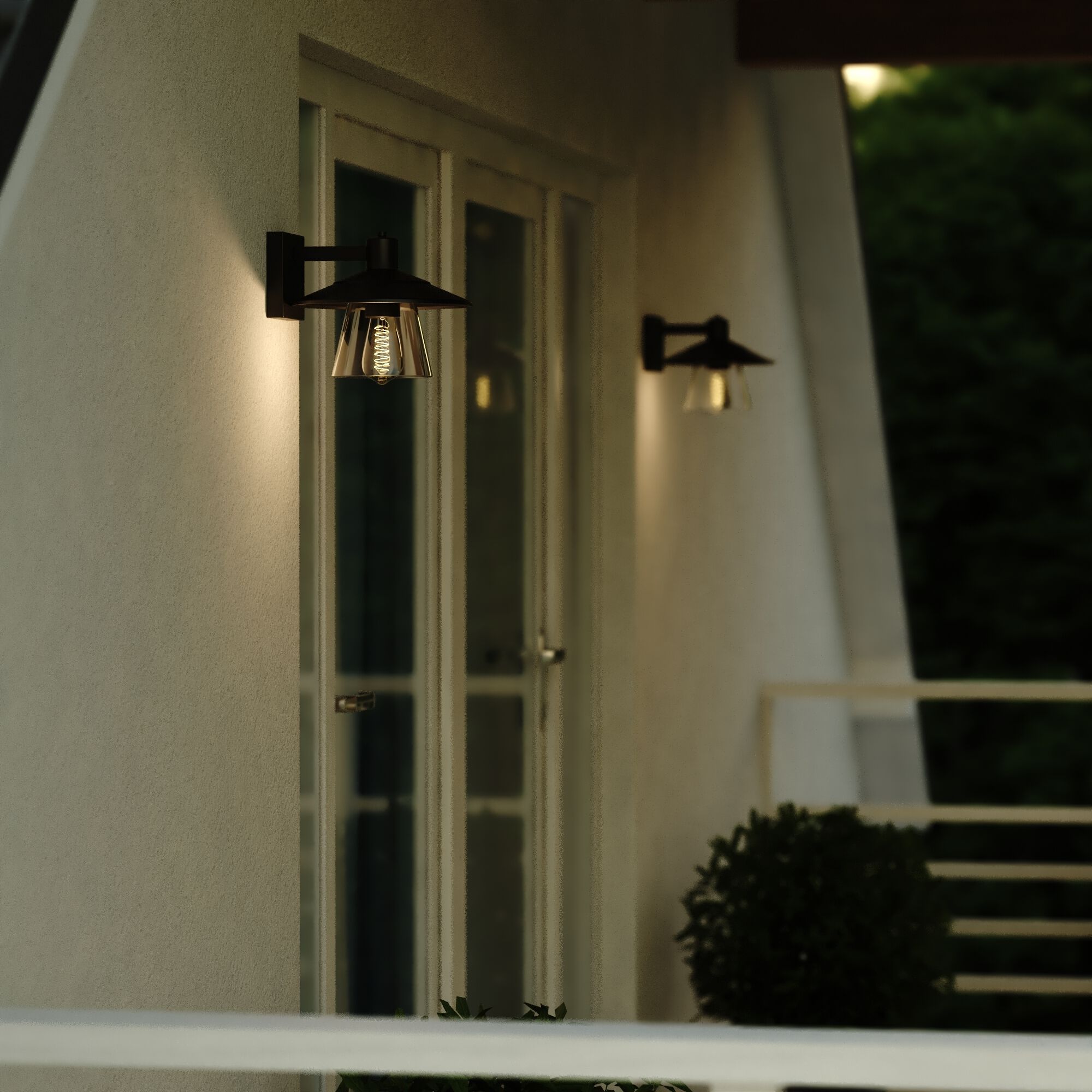 Westport LED 8 inch Textured Black Outdoor Wall