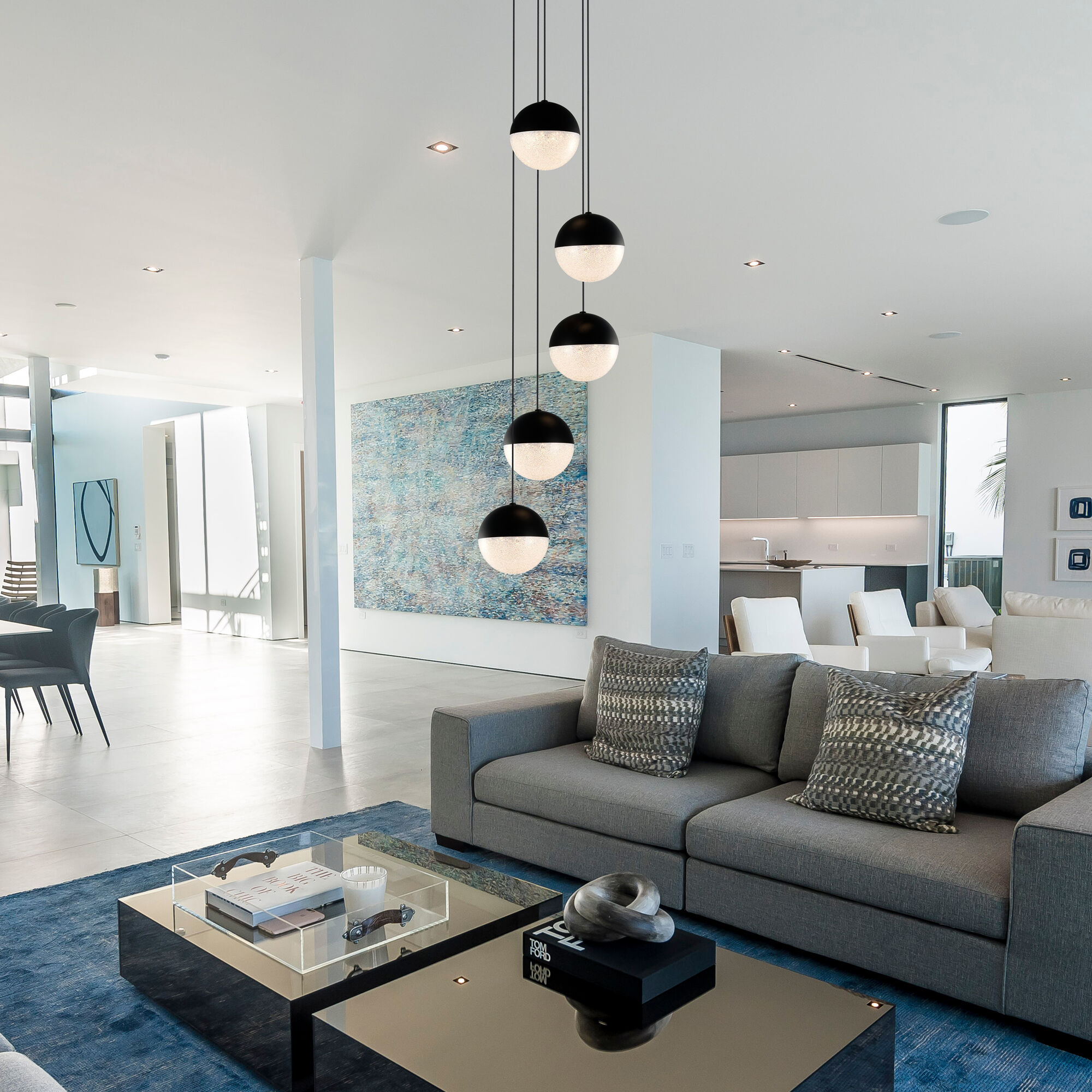 Artisan Collection/RAVELLO Series 5 Light 10.25 inch Black Pendant/Chandelier Ceiling Light