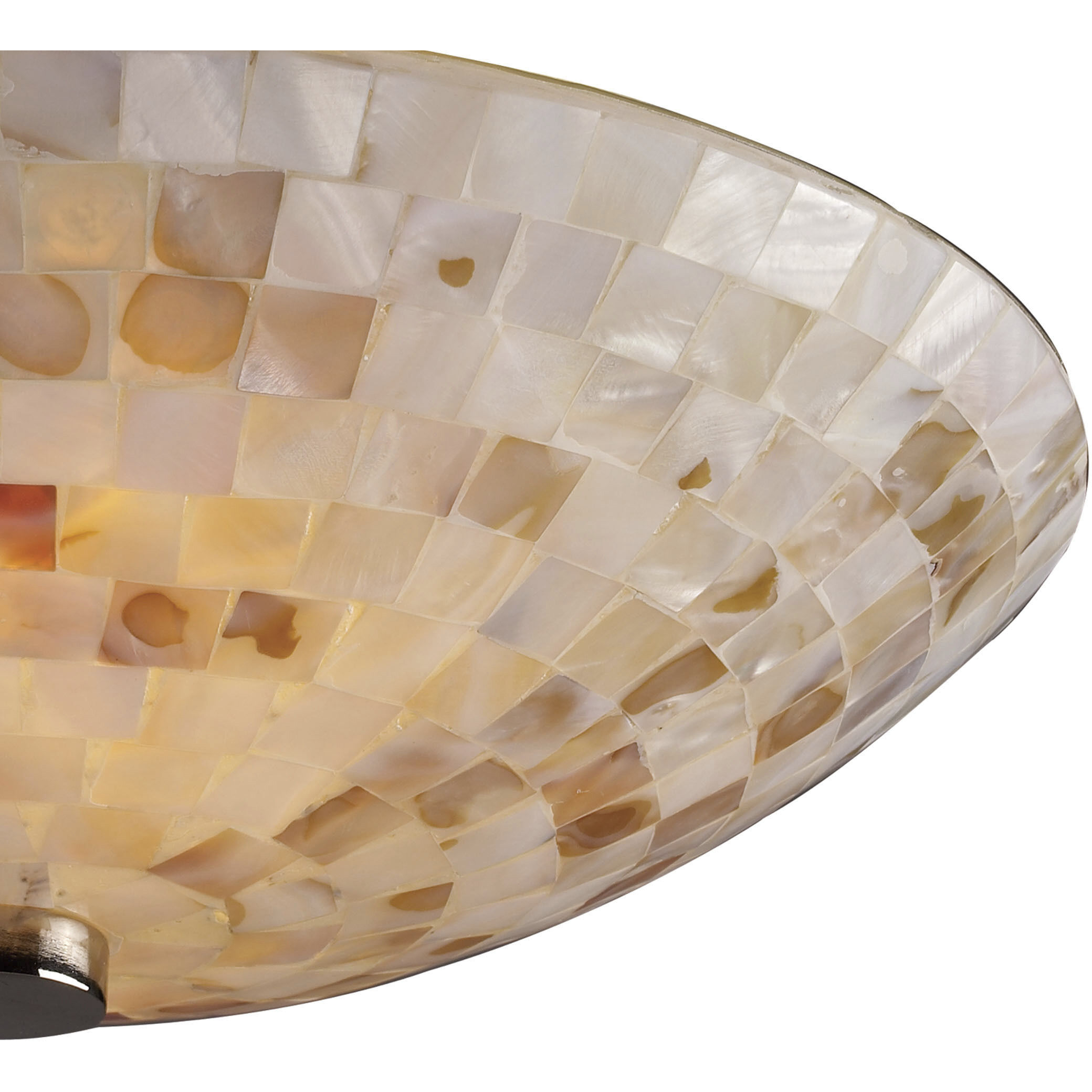 Capri 2 Light 12 inch Natural with Satin Nickel Semi Flush Mount Ceiling Light