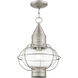 Newburyport 1 Light 12 inch Brushed Nickel Outdoor Pendant Lantern