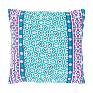 Lucent 22 X 22 inch White and Teal Pillow Kit
