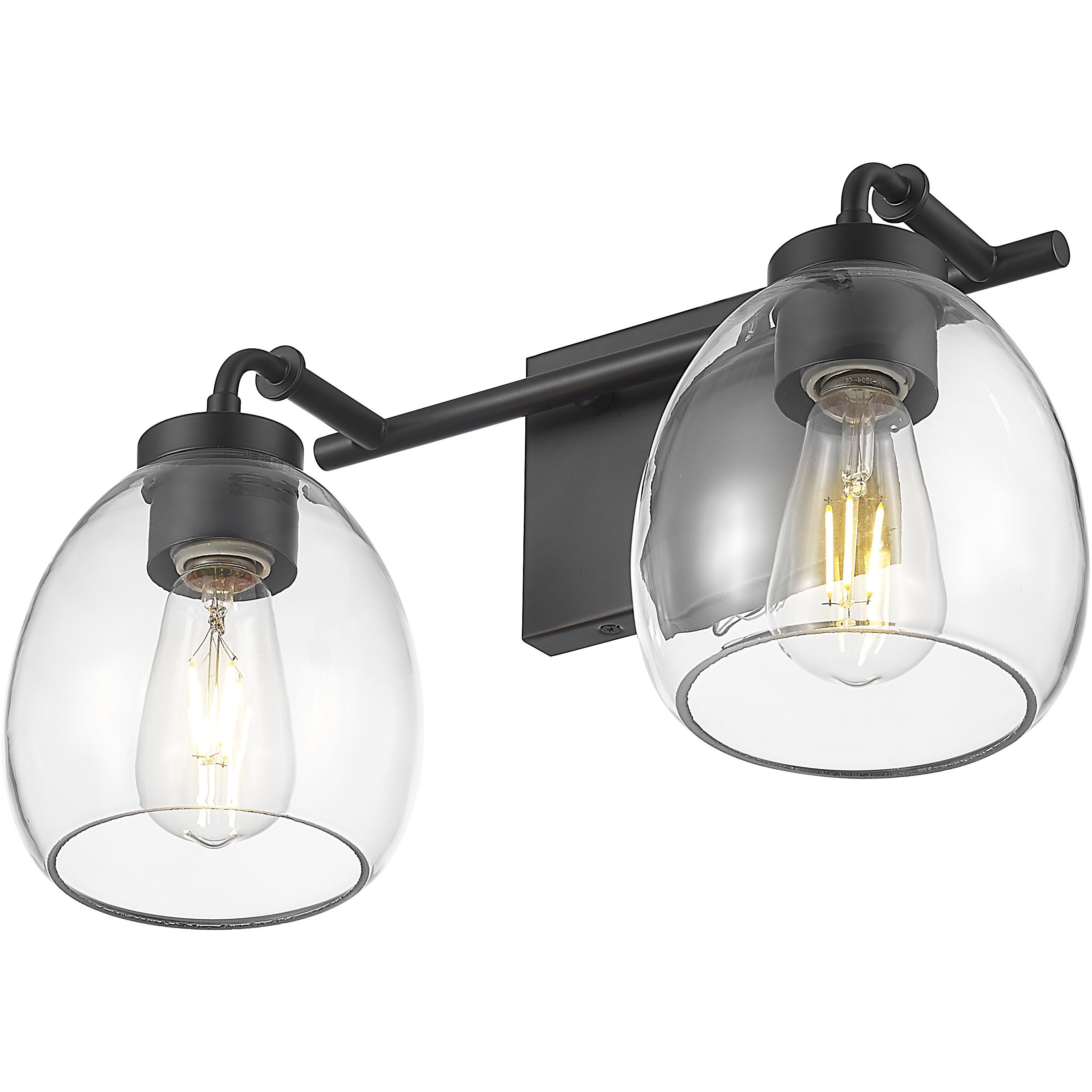 Dawes 2 Light 16 inch Matte Black Vanity Wall Light