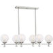 Medina 6 Light 39 inch Satin Nickel Linear Chandelier Ceiling Light