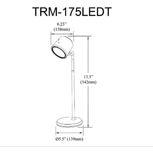 Tram 13.5 inch 6 watt Matte Black Task Lamp Portable Light