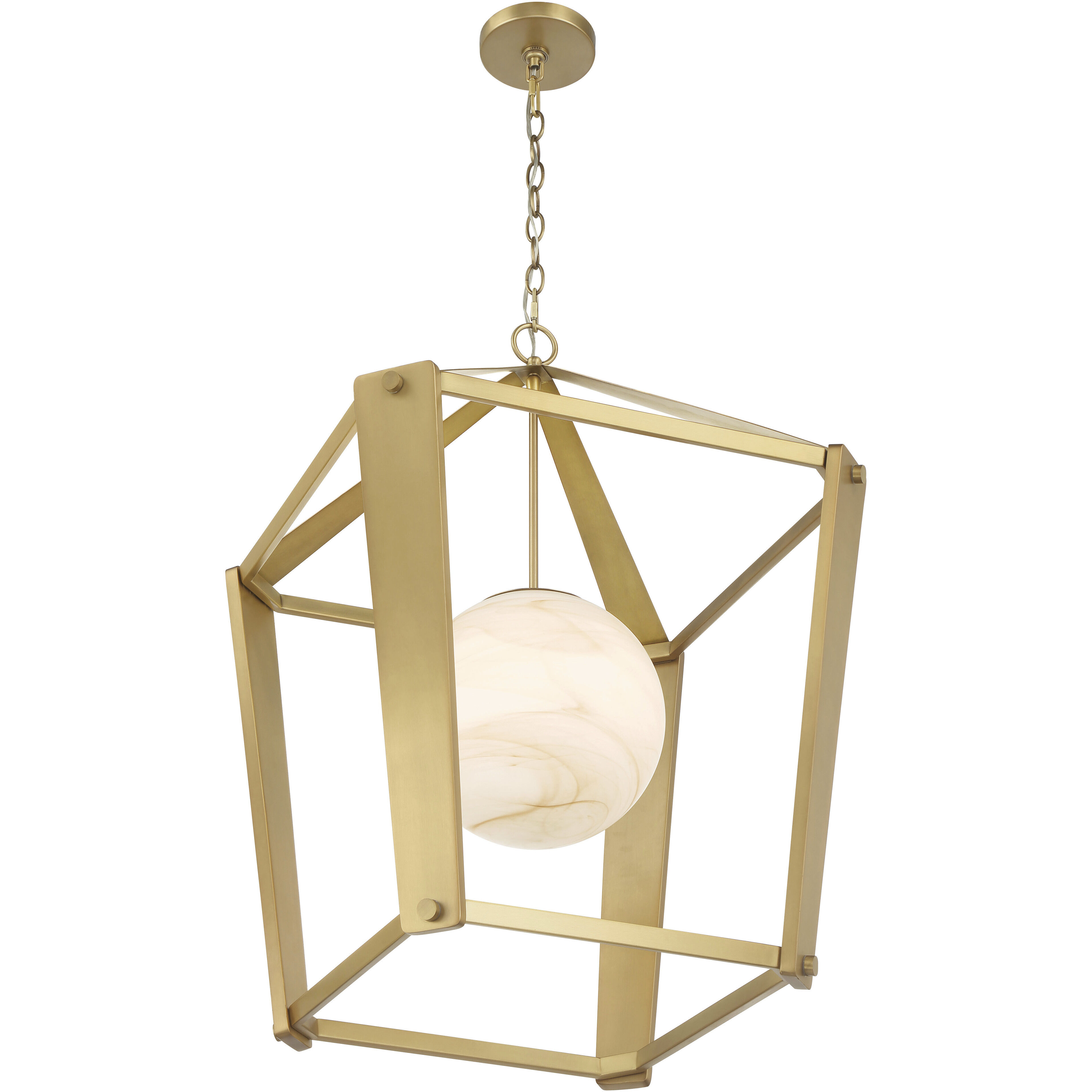 Shimmer 1 Light 20.5 inch Legacy Brass Pendant Ceiling Light