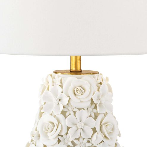 Southern Living Alice 26 inch 150.00 watt White Table Lamp Portable Light, Flower