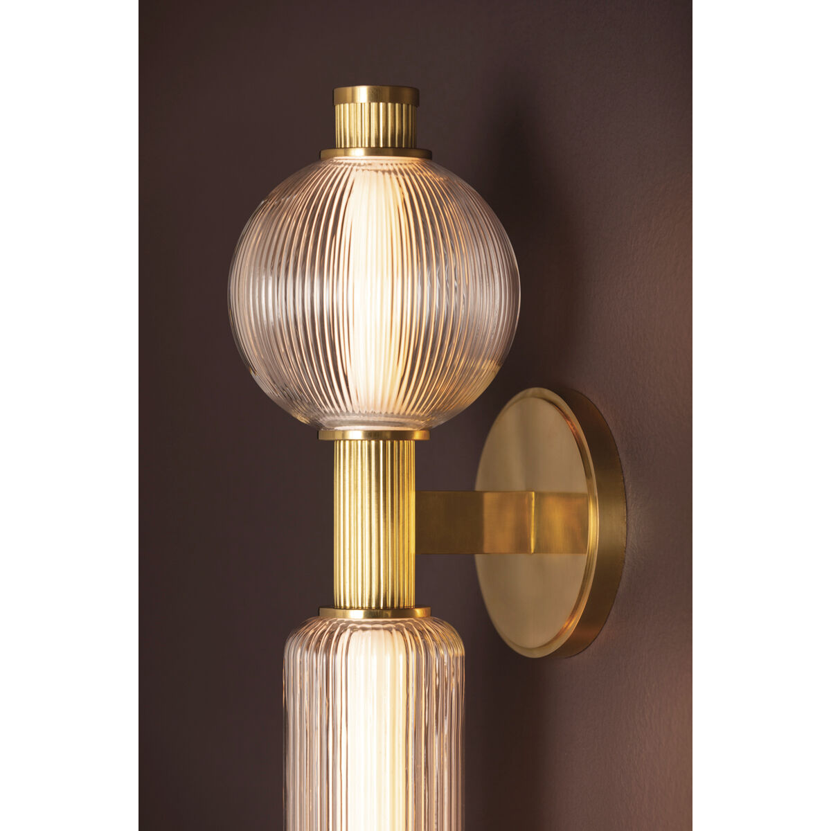 Atom LED 5.5 inch Vintage Brass Wall Sconce Wall Light