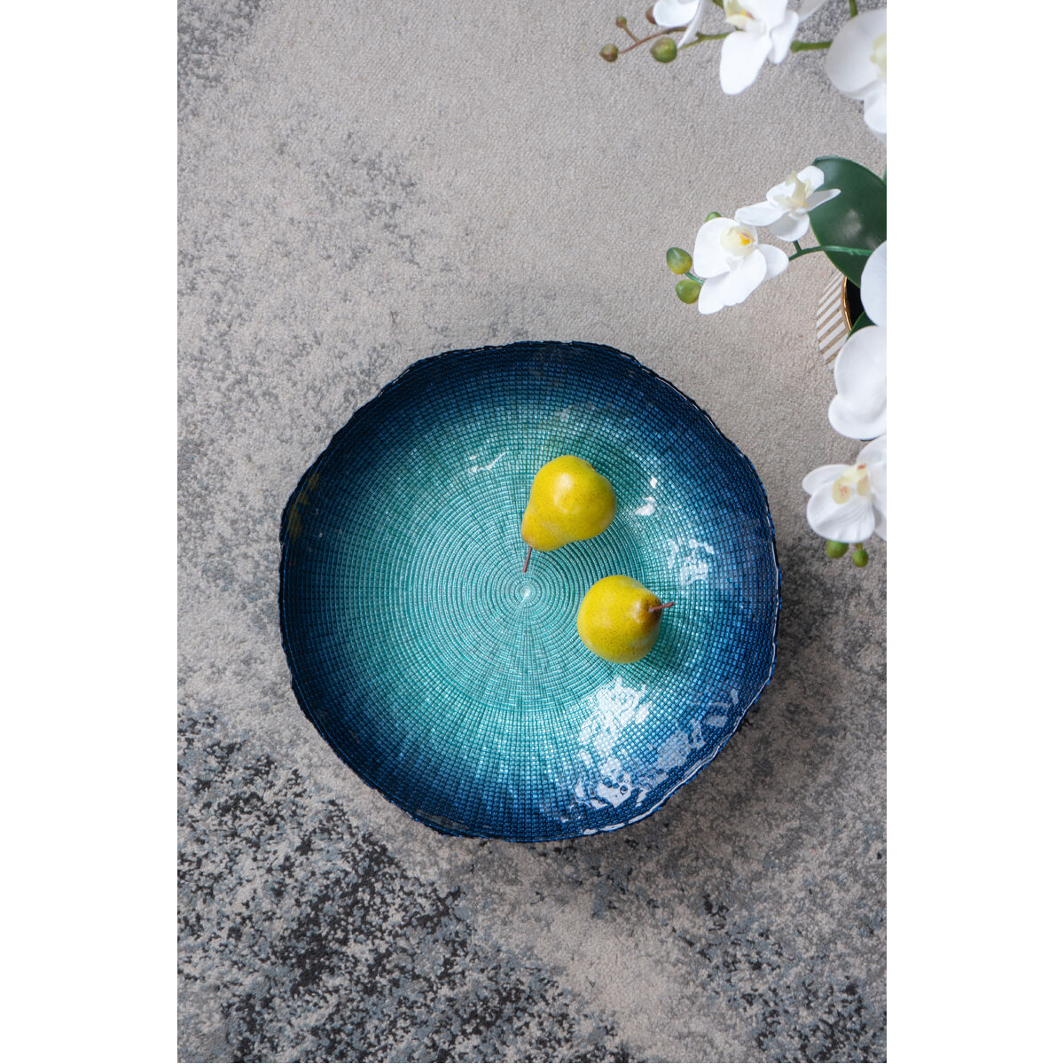 Square 15.7 inch Blue Charger