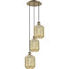 Ballston Preston 3 Light 13.25 inch Antique Brass Multi Pendant Ceiling Light in Mercury