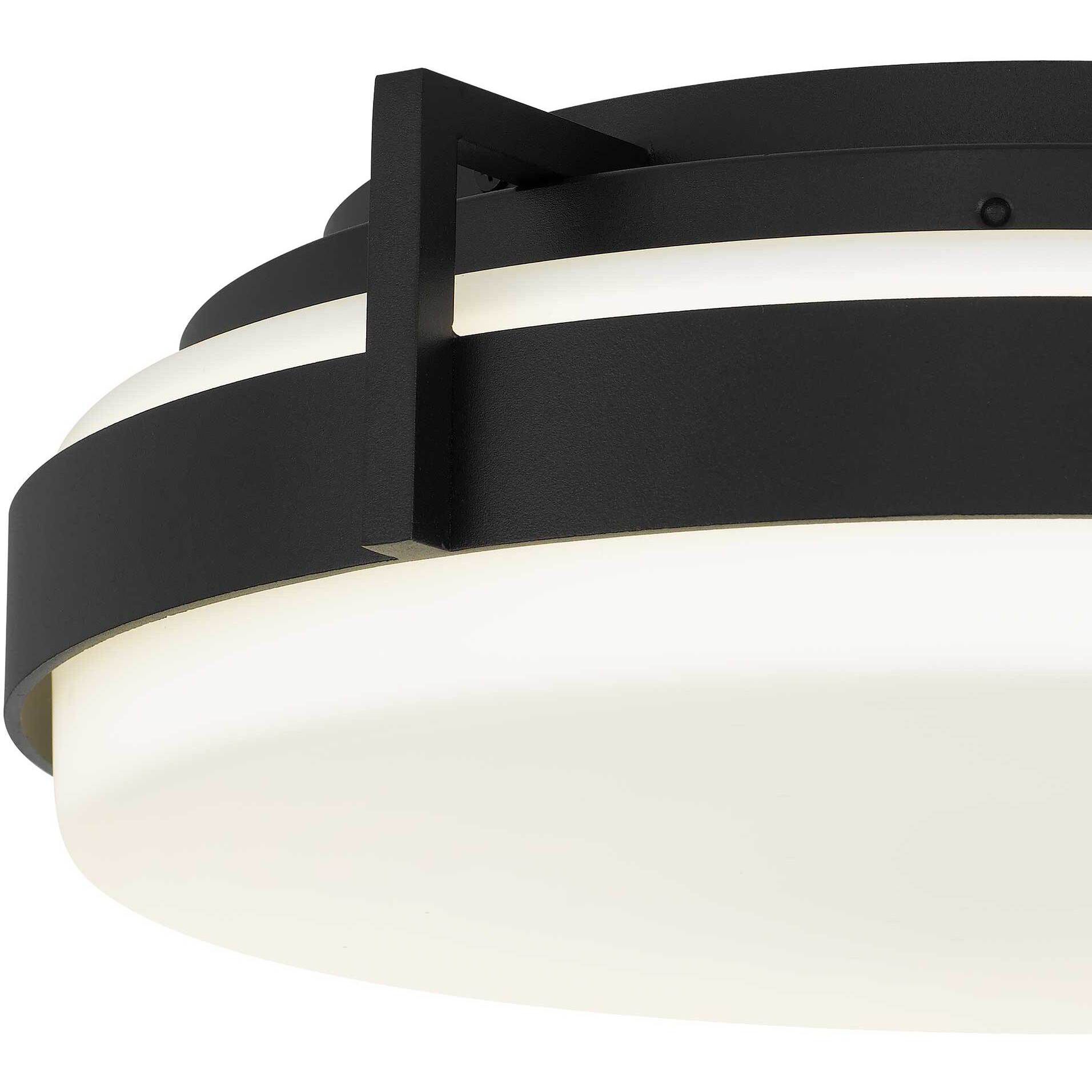 Ted LED 15 inch Sand Black Outdoor Flush Mount