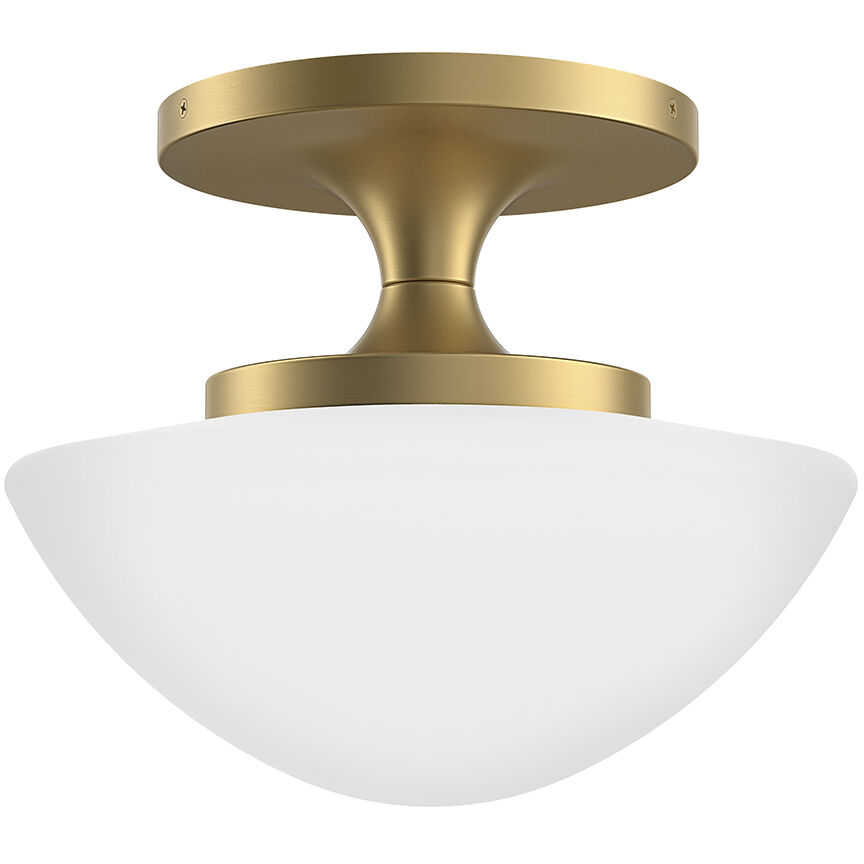 Knox 1 Light 12 inch Lacquered Brass Semi-flush Mount Ceiling Light
