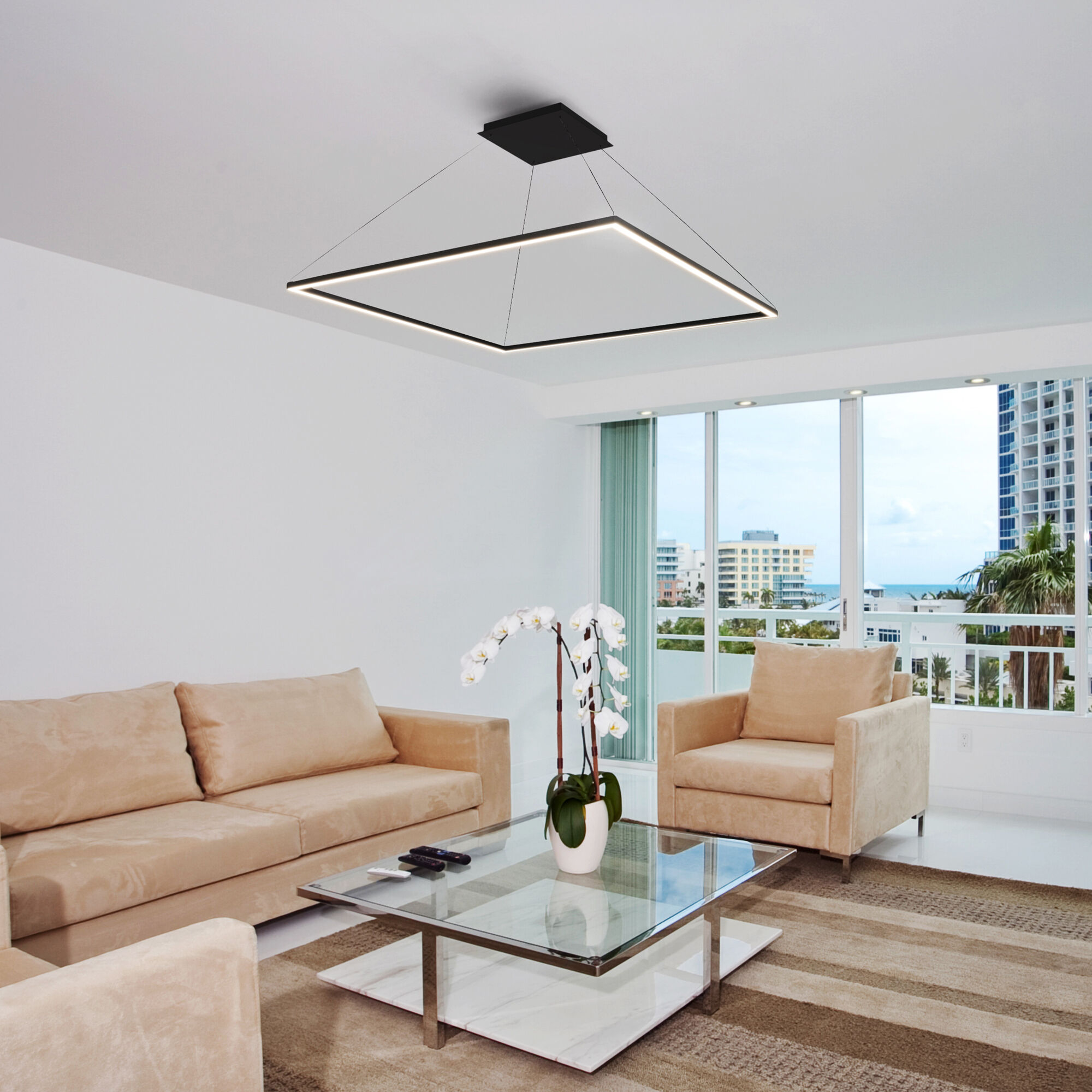 Atria 51.25 inch Black Chandelier Ceiling Light