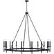 Ogden 16 Light 60 inch Brushed Black Iron Chandelier Ceiling Light