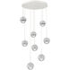 Cabochon LED 27.8 inch Salt White with White Marble Multi-Pendant Ceiling Light in 3000K LED, Clear