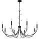 Heiress 8 Light 40 inch Matte Black Chandelier Ceiling Light
