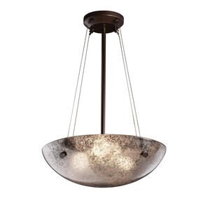Fusion LED 18 inch Dark Bronze Pendant Ceiling Light in 3000 Lm LED, Concentric Squares, Opal