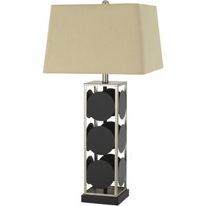 Hanson 32 inch 150 watt Black with Antique Silver Table Lamp Portable Light