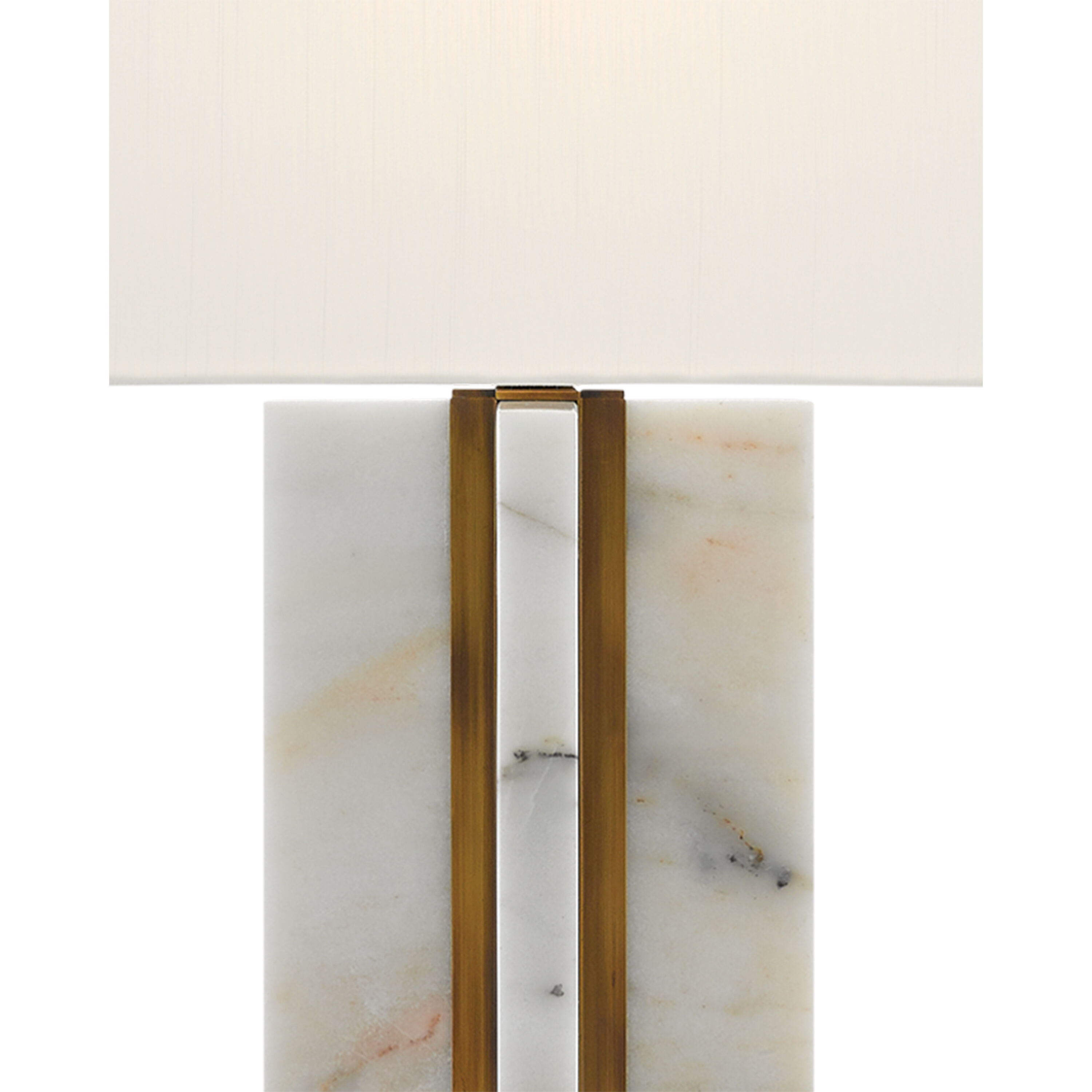Khalil 32.5 inch 150 watt Marble/Antique Brass Table Lamp Portable Light