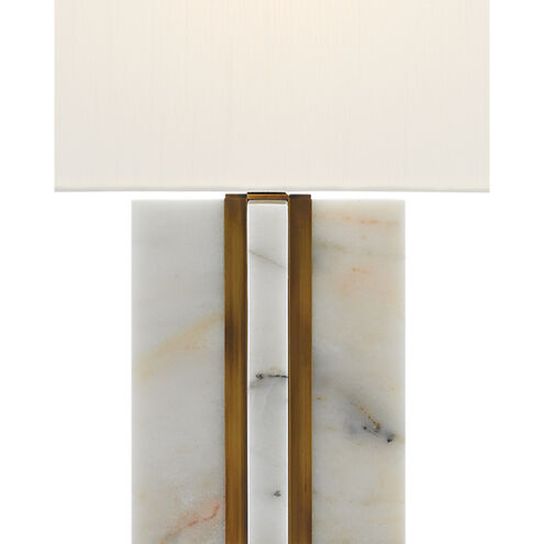 Khalil 32.5 inch 150 watt Marble/Antique Brass Table Lamp Portable Light