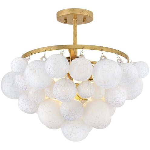 Marabel 4 Light 20.5 inch Distressed Brass Semi-flush Mount Ceiling Light