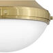 Oliver 1 Light 14 inch Bright Brass Indoor Flush Mount Ceiling Light