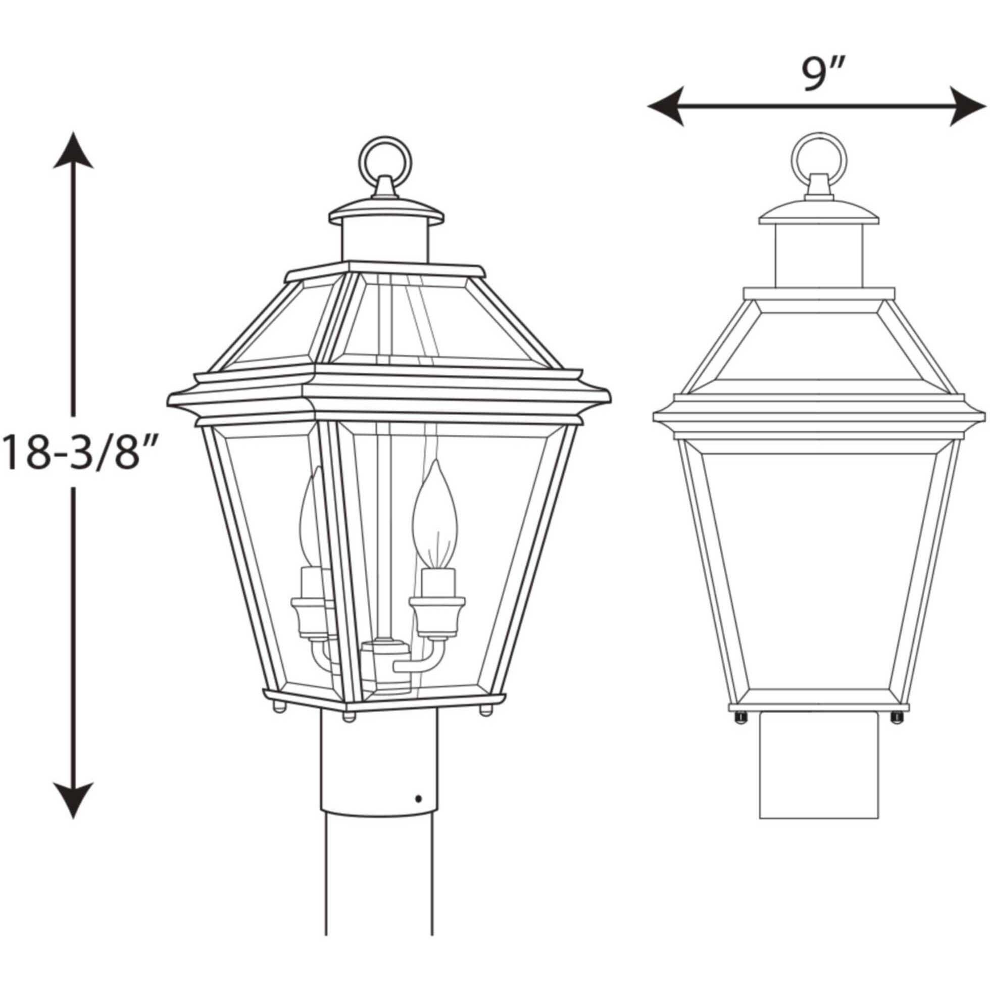 Burlington 2 Light 18 inch Antique Bronze Outdoor Post Lantern