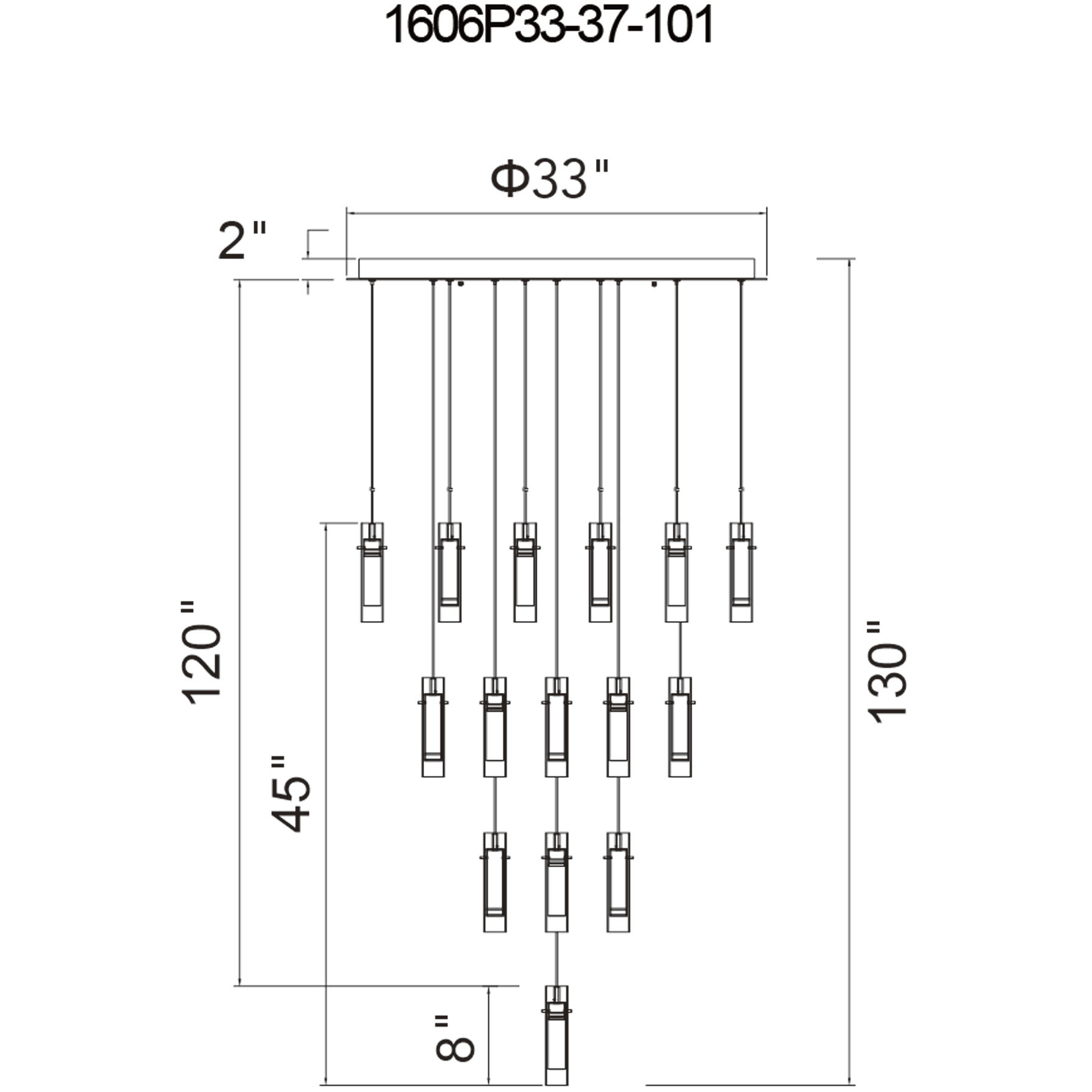 Olinda LED 33 inch Black Chandelier Ceiling Light