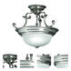 Richland 2 Light 17 inch Satin Nickel Semi-Flush Mount Ceiling Light