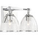 Wynnfrost 2 Light 15 inch Chrome Vanity Wall Light