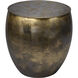Ares 22 X 20 inch Antique Brass and Silver Patina Side Table, Inline