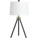 Werth 25.5 inch 60 watt Werth Gold and Black and White Table Lamp Portable Light