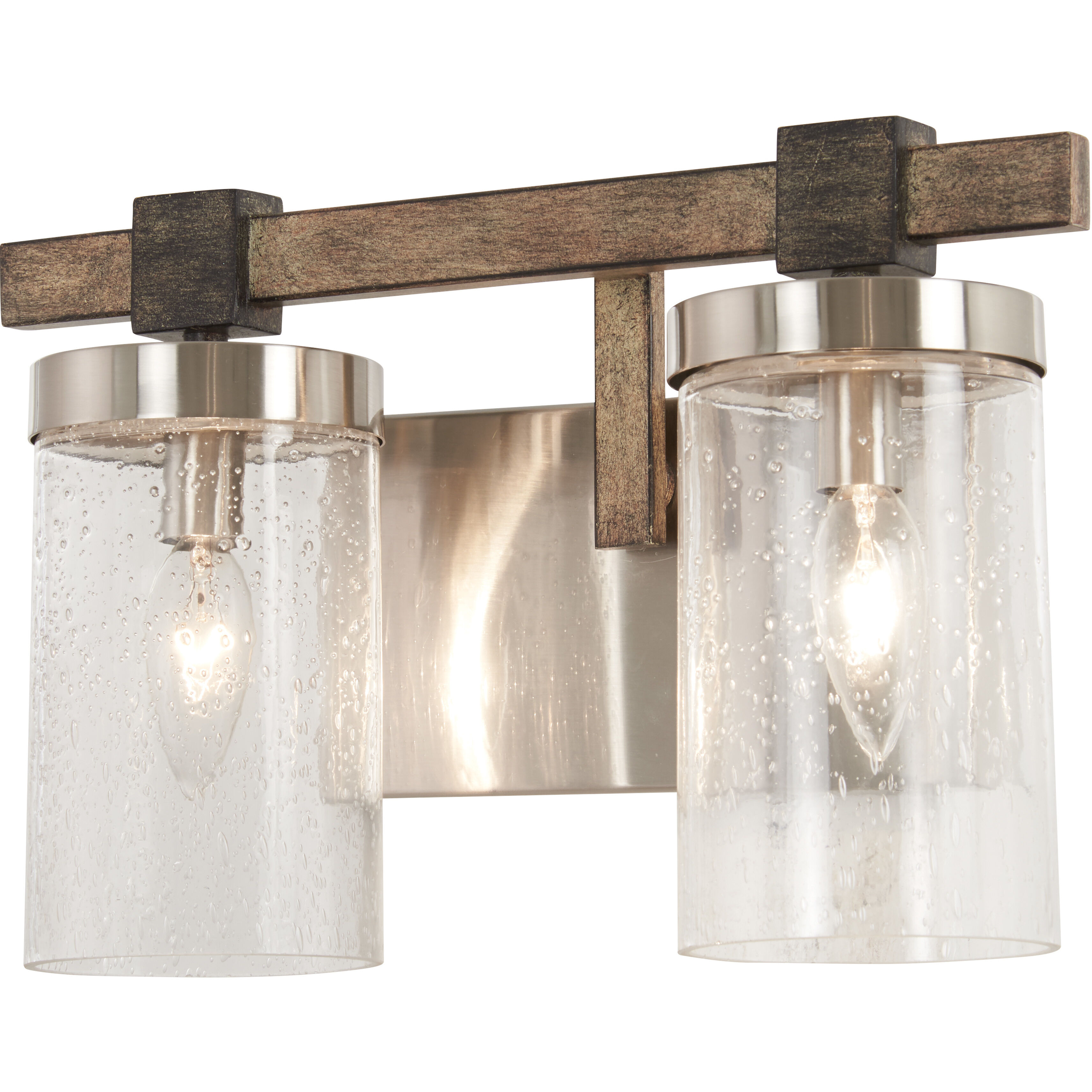 Bridlewood 2 Light 14 inch Stone Grey/Brushed Nickel Bath Light Wall Light