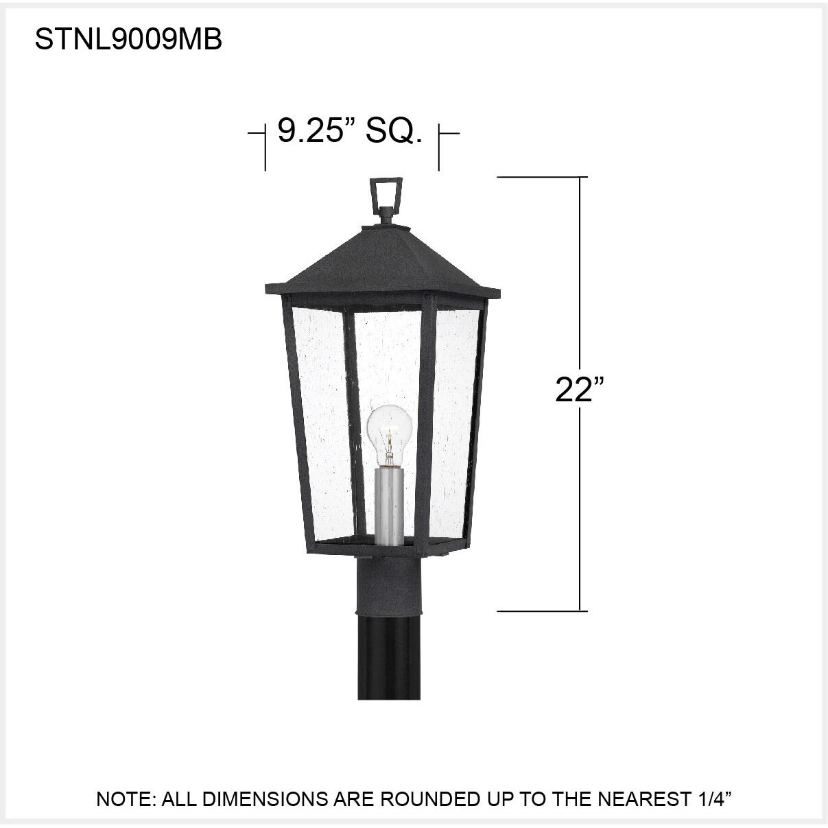 Stoneleigh 1 Light 22 inch Mottled Black Outdoor Post Lantern