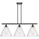 Ballston Ballston Cone 3 Light 39 inch Matte Black Island Light Ceiling Light in Seedy Glass