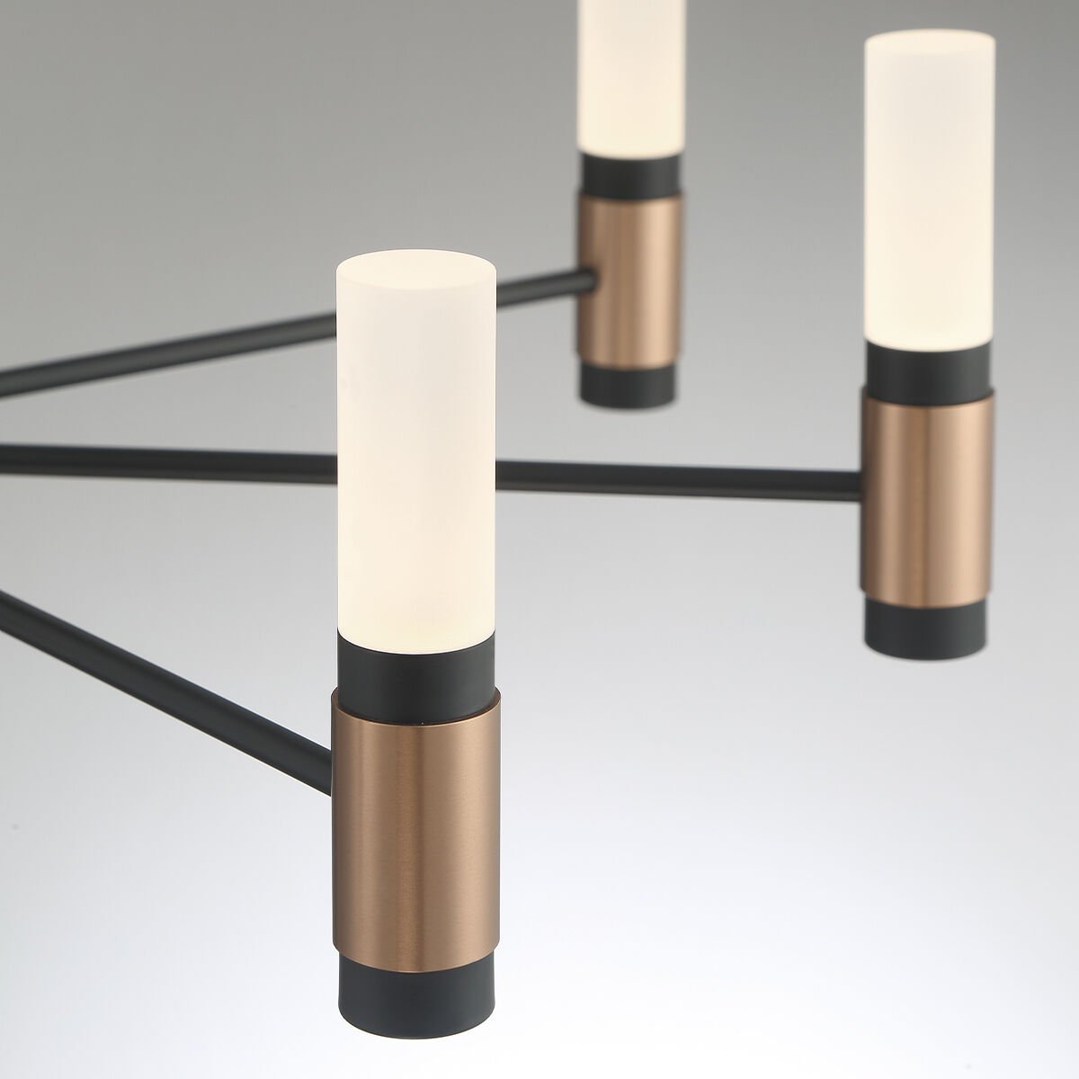 Albany LED 23.5 inch Brass and Black Chandelier Ceiling Light