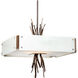 Ironwood 4 Light 24 inch Beige Silver Chandelier Ceiling Light in Metallic Beige Silver, Ivory Wisp, Square