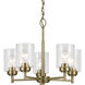 Winslow 5 Light Natural Brass Chandelier Ceiling Light, 1 Tier, Small