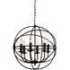 Arza 6 Light 18 inch Brown Up Chandelier Ceiling Light