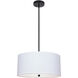 Drum 3 Light 20 inch Black Pendant Ceiling Light