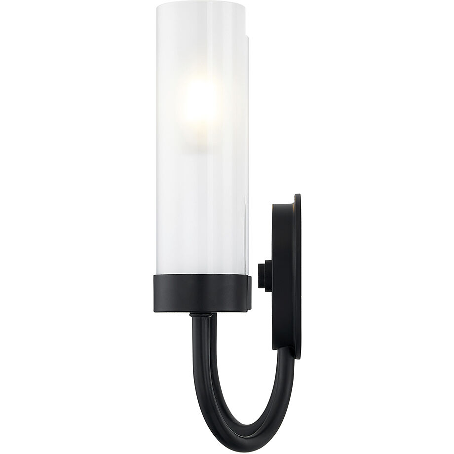 Fusion Collection 1 Light 7.75 inch Matte Black ADA Wall Sconce Wall Light, Anchor Family