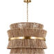 Drew & Jonathan Thurlo 4 Light 32 inch Satin Brass Hanging Shade Pendant Ceiling Light