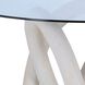 Knotty 54 X 54 inch White with Clear Dining Table