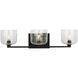Drew & Jonathan Lochdale 3 Light 24.25 inch Midnight Black Vanity Light Wall Light, Large