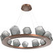 Gem LED 37.4 inch Burnished Bronze Chandelier Ceiling Light in 3000K LED, Smoke, Ring