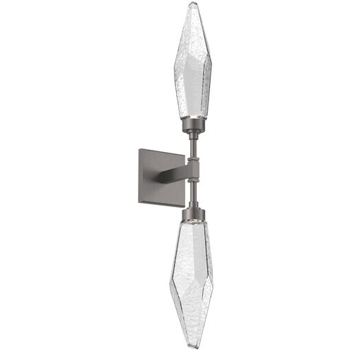 Rock Crystal LED 4.5 inch Graphite Indoor Sconce Wall Light in Chilled Clear, 2700K LED, Double